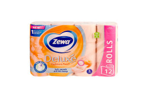 Бумага туалетная 3-х слойная Cashmere Peach Deluxe Zewa 12шт