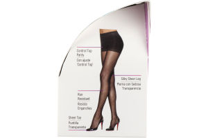 L'eggs Silken Mist Silky Sheer Leg Control Top Run Resistant Jet Black B