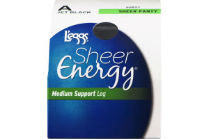 L'eggs Sheer Energy Medium Support Leg Sheer Panty A Jet Black