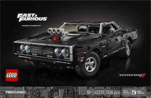 Конструктор для взрослых от 18лет №42231 Dodge Charger R/T Fast&Furious Technic Lego 1516эл