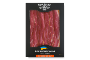 Філе качине нарізка Елітне Димні Традиції с/к в/ґ к/у 120г