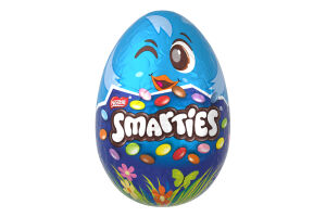 Фигура из молочного шоколада наполненная драже из шоколада покрытого хрустящей сахарной глазурью Яйцо Smarties м/у 40г