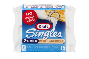 Kraft Singles Cheese Slices White American 2% Milk - 16 CT