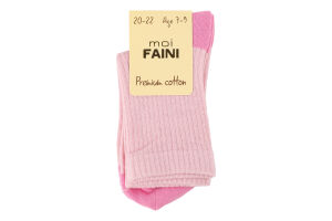 Носки детские Moi Faini №413020 20-22 розовый рубчик