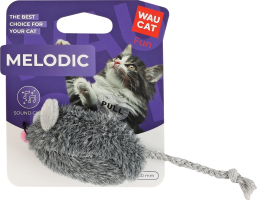 Игрушка для котов со звуковым чипом 130мм №7511 Мышка Melodic Fun WauCat 1шт