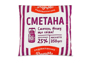 Сметана 25% РадиМо м/у 350г
