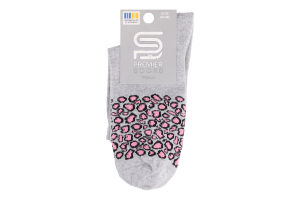 Шкарпетки жіночі Premier socks ЕКО.вис. принт навколо р.23-25 св.сірі Арт.3313