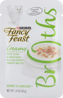 Purina Fancy Feast Broths Creamy with Tuna & Vegetables Gourmet Cat Complement