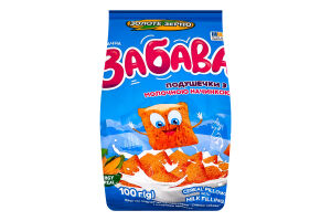 Завтраки сухие неглазированные с молочной начинкой Подушечки крупяные Вкусная забава Золоте Зерно м/у 100г