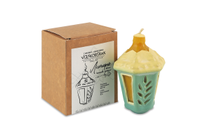 Свеча из пчелиного воска 90г Фонарик Сімейна свічкарня Vал'ковs'ких 1шт