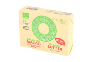 Масло солодковершкове 82.6% органічне Екстра Organic Milk м/у 180г