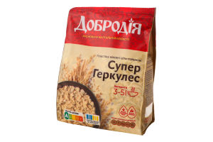 Хлопья овсяные цельнозерновые Супер геркулес Добродія м/у 400г