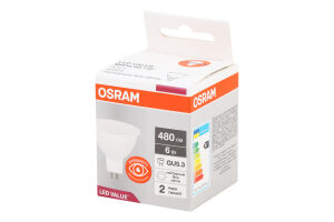 Лампа світлодіодна 6W GU5,3 4000К MR16 Osram