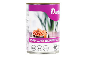 Корм д/котів з смаком яловичини 415г ж/б Дасті