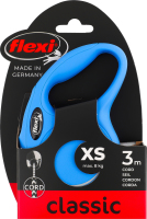 Повідець-рулетка д/собак до 8кг New Classic синій трос р.XS 3м Flexi