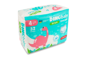 Трусики-подгузники для детей 7-14кг 4 3D Soft Dinobaby 32шт