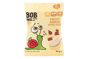 Снек фруктовий для дітей від 12міс Apple-pear Baby Bob Snail м/у 40г