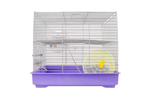 Клітка д/гризунів Міккі фіолетова хром з колесом 37*25*30см Природа