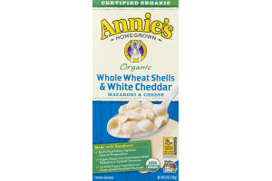 Annie's Homegrown Organic Macaroni & Cheese Whole Wheat Shells & White Cheddar