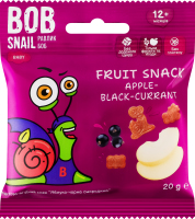 Снек фруктово-ягодный для детей от 12мес Apple-black-currant Baby Bob Snail м/у 20г