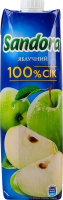 Сок восстановленный осветленный пастеризованный яблочный Sandora т/п 950мл