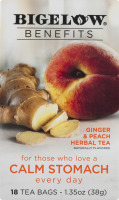 Bigelow Benefits Ginger & Pearch Herbal Tea Bags - 18 CT