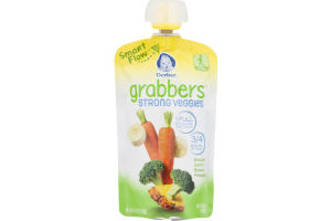 Gerber Grabbers Strong Veggies Squeezable Puree Pouch Broccoli Carrot Banana Pineapple
