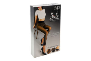 Леггинсы женские теплые с мехом имитация капрона Siela Collant collection 240den S/M nero