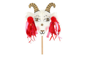 Маска карнавальна Сільпо Кізонька з помпонами