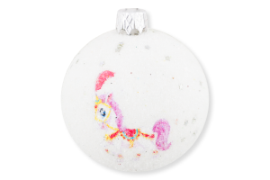 Куля новорічна Символ року біла 6см КМ