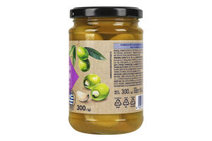 Оливки Премія зелені фаршировані часником