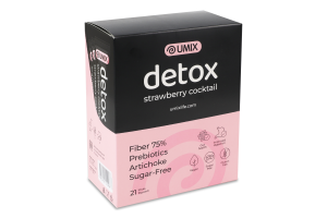 Добавка дієтична з підсолоджувачем Полуниця Детокс коктейль Umix к/у 21х10г
