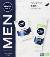 Набор косметический Пена для бритья 200мл + Бальзам после бритья Успокаивающий 100мл Sensitive care Nivea Men 2шт