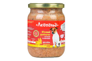 Корм консервированный для собак Мясной деликатес с мясом и овощами Премиум Леопольд с/б 500г