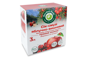 Сік-смузі з м'якоттю стерилізований фасований асептичним способом яблучно-вишневий Garden Gadz к/у 3л