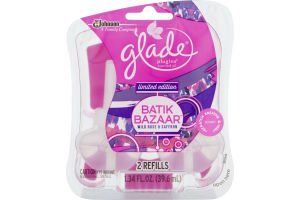 Glade PlugIns Scented Oil Refills Batik Bazaar Wild Rose & Saffron - 2 CT