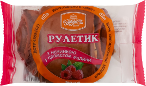 Рулетик с начинкой с ароматом малины Рум'янець м/у 100г