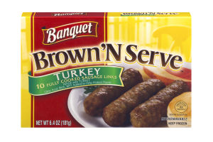 Banquet Brown 'n Serve Sausage Links Turkey - 10 CT
