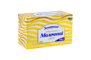 Маргарин 70% столовий Молочний особий Запорізький м/у 500г