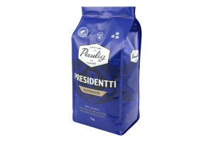 Кофе натуральный в зернах Espresso Presidentti Paulig м/у 1кг