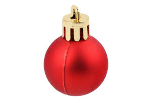 Куля новорічна червона пластик d3см №YLL001 Greenwich Products Co. Limited 1шт
