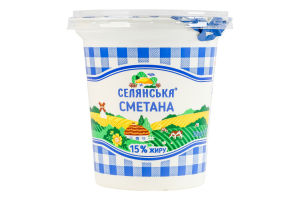 Сметана 15% Селянська ст 300г