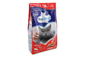 Корм для котів PreVital з яловичиною сухий