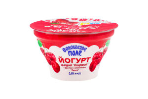 Йогурт 2.8% солодкий Вишня Десертний Волошкове поле ст 140г