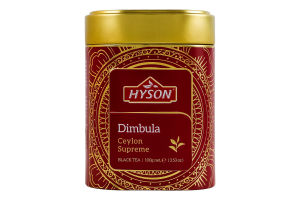 Чай черный байховый цейлонский листовой Dimbula Hyson ж/б 100г