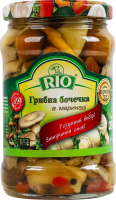 Гриби мариновані асорті стерилізовані Грибна бочечка Rio с/б 280г