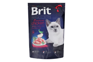 Корм сухий для дорослих стерилізованих котів Chiken Premium by Nature Brit д/п 1.5 кг