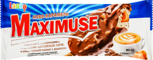 Морозиво 11% в кондитерській глазурі зі смаком Кава-карамель з наповнювачем Карамельне латте Maximuse Laska м/у 90г