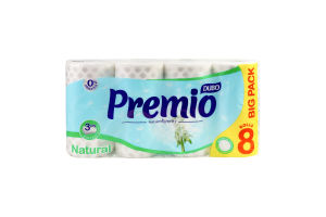 Папір туалетний 3-х шаровий Natural Premio Диво 8шт