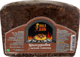 Хліб нарізний формовий Цільнозерновий з насінням соняшника Riga Хліб м/у 480г